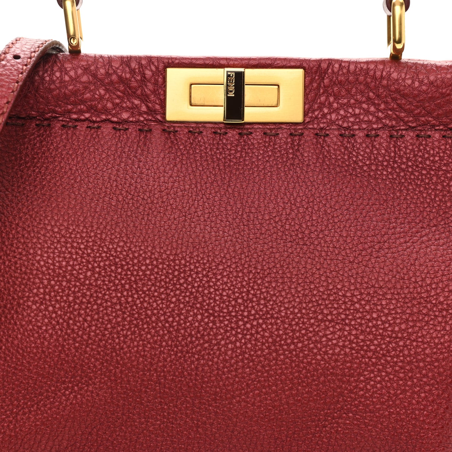Cuoio Romano Selleria Medium Peekaboo Iconic Satchel Red