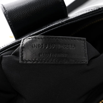 Saint Laurent Grain De Poudre Matelasse Chevron Monogram Shopping Bag Black 8 of 20