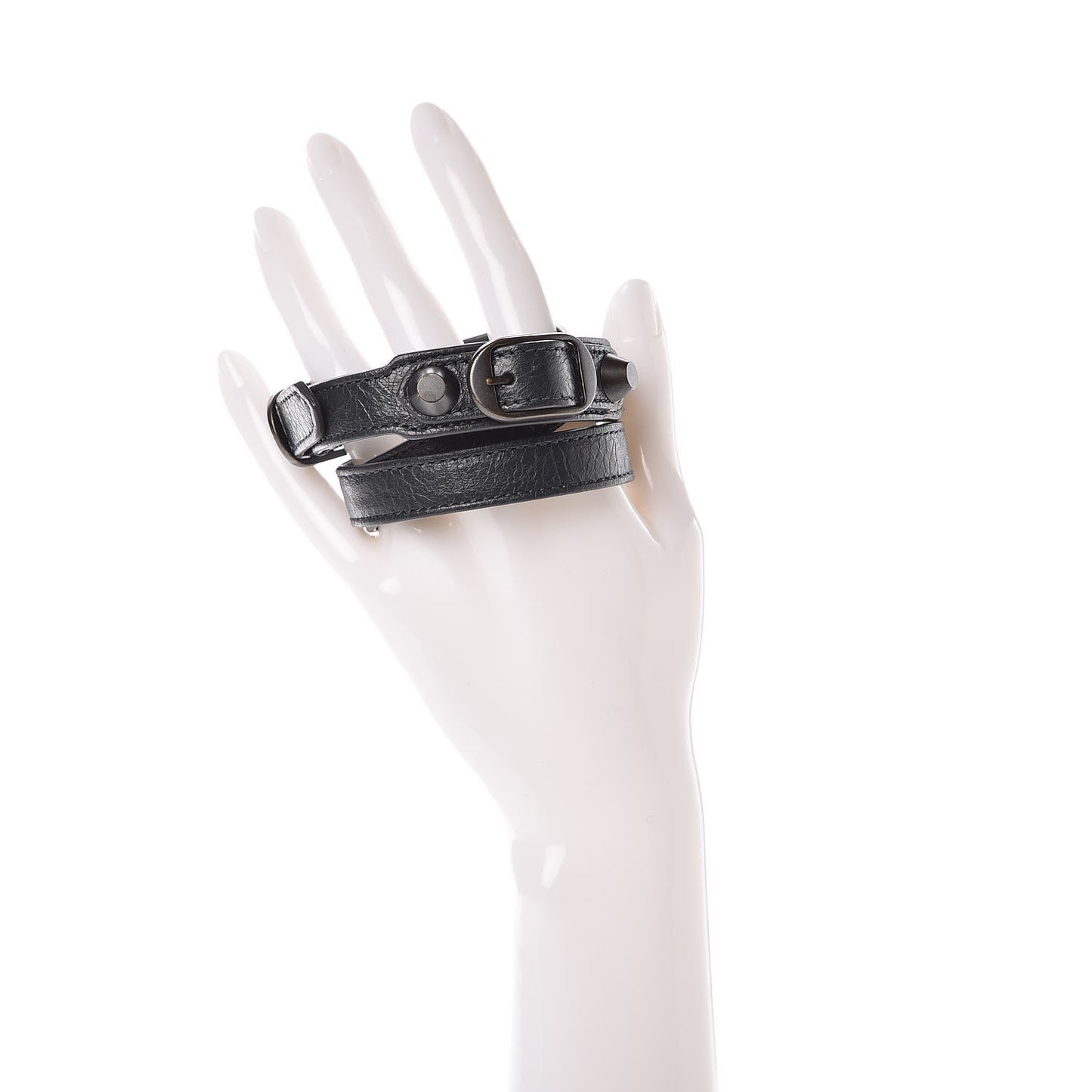 Agneau Arena Classic Hardware Triple Tour M Bracelet Anthracite