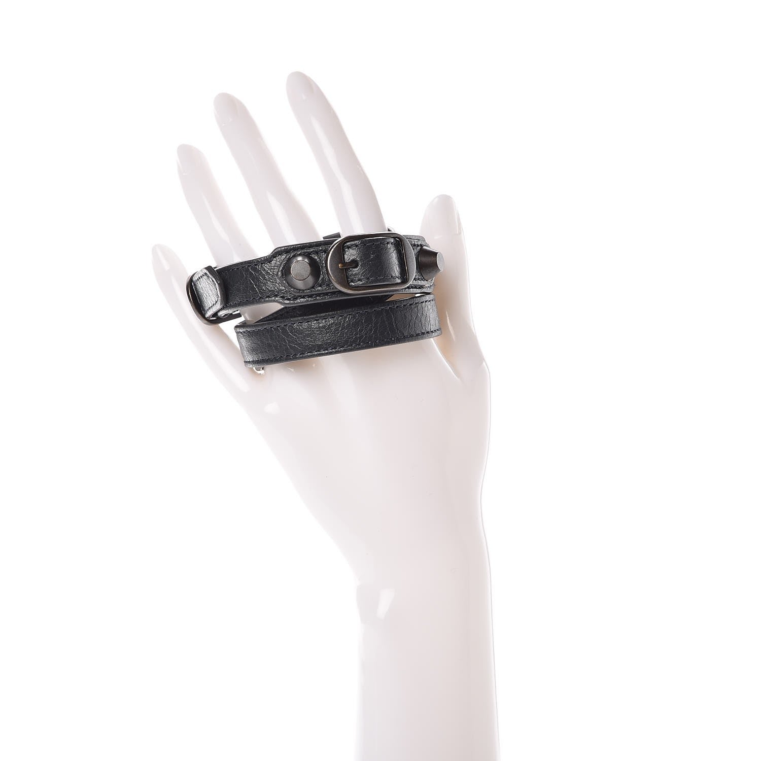 Balenciaga Agneau Arena Classic Hardware Triple Tour M Bracelet Anthracite 2 of 4
