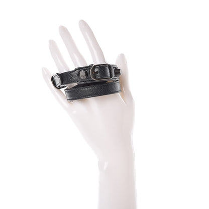Balenciaga Agneau Arena Classic Hardware Triple Tour M Bracelet Anthracite 2 of 4