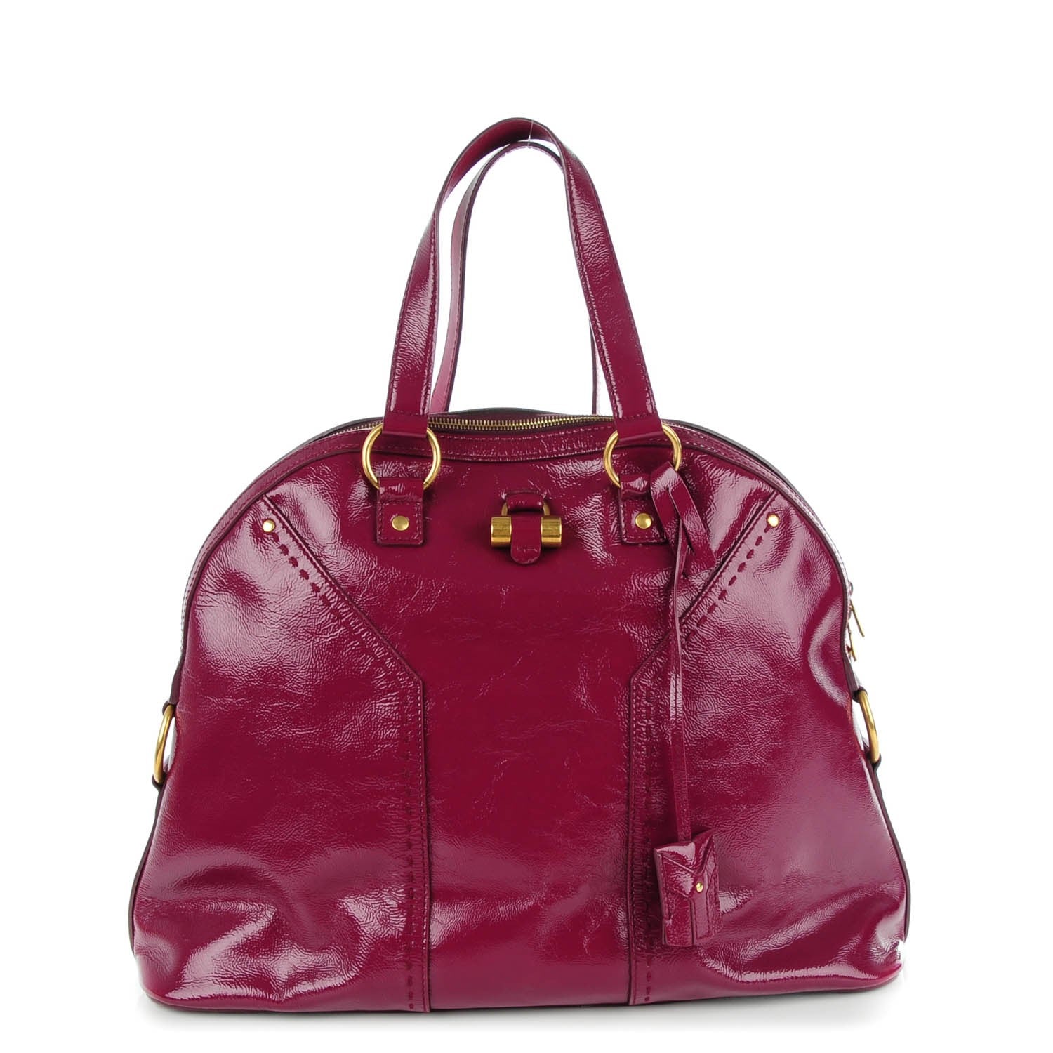Saint Laurent Patent Calfskin Oversized Muse Magenta 1 of 7