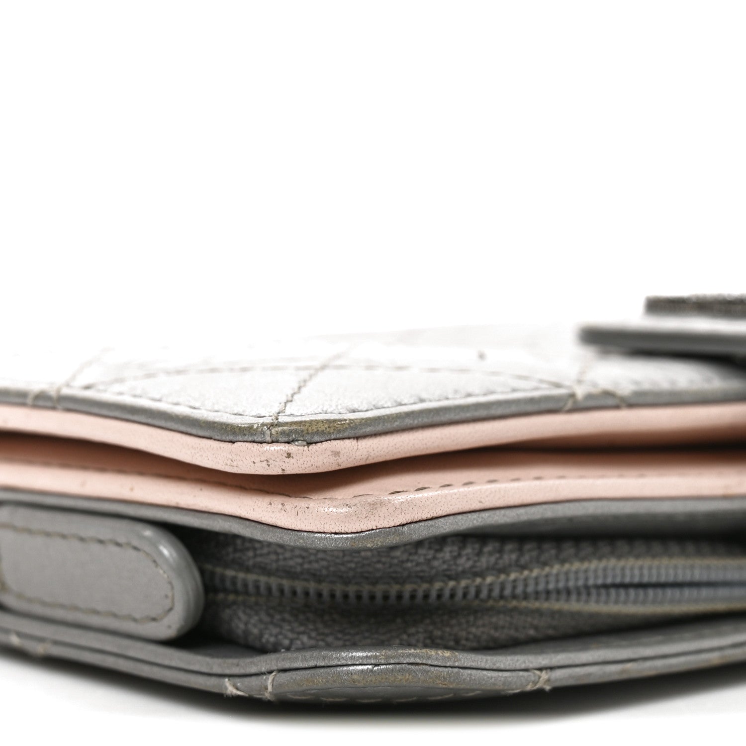 Chanel Metallic Aged Calfskin Quilted Palette Flap Wallet Silver 9 of 9