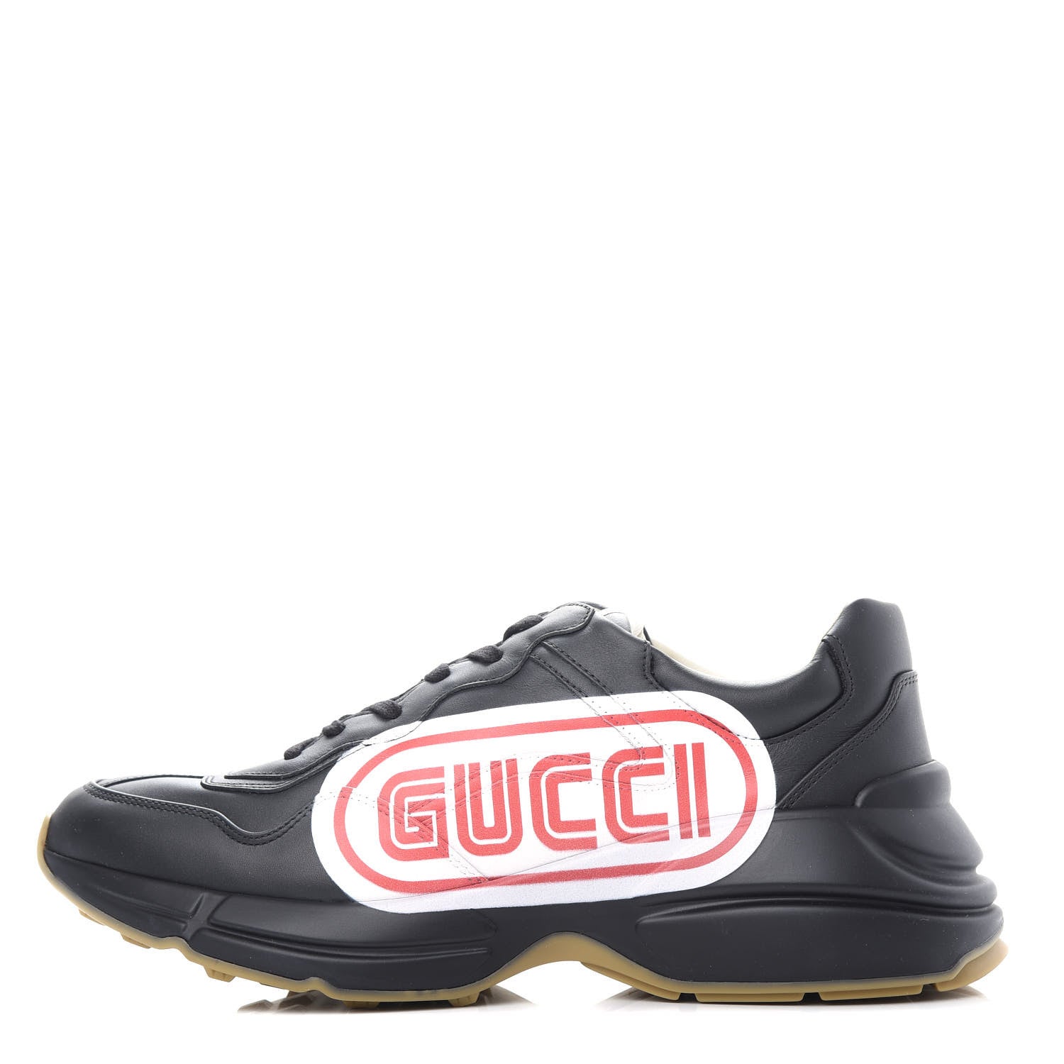 Gucci X SEGA Calfskin Logo Mens Rhyton Sneakers 10 Black 1 of 11