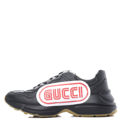 Gucci X SEGA Calfskin Logo Mens Rhyton Sneakers 10 Black 1 of 11