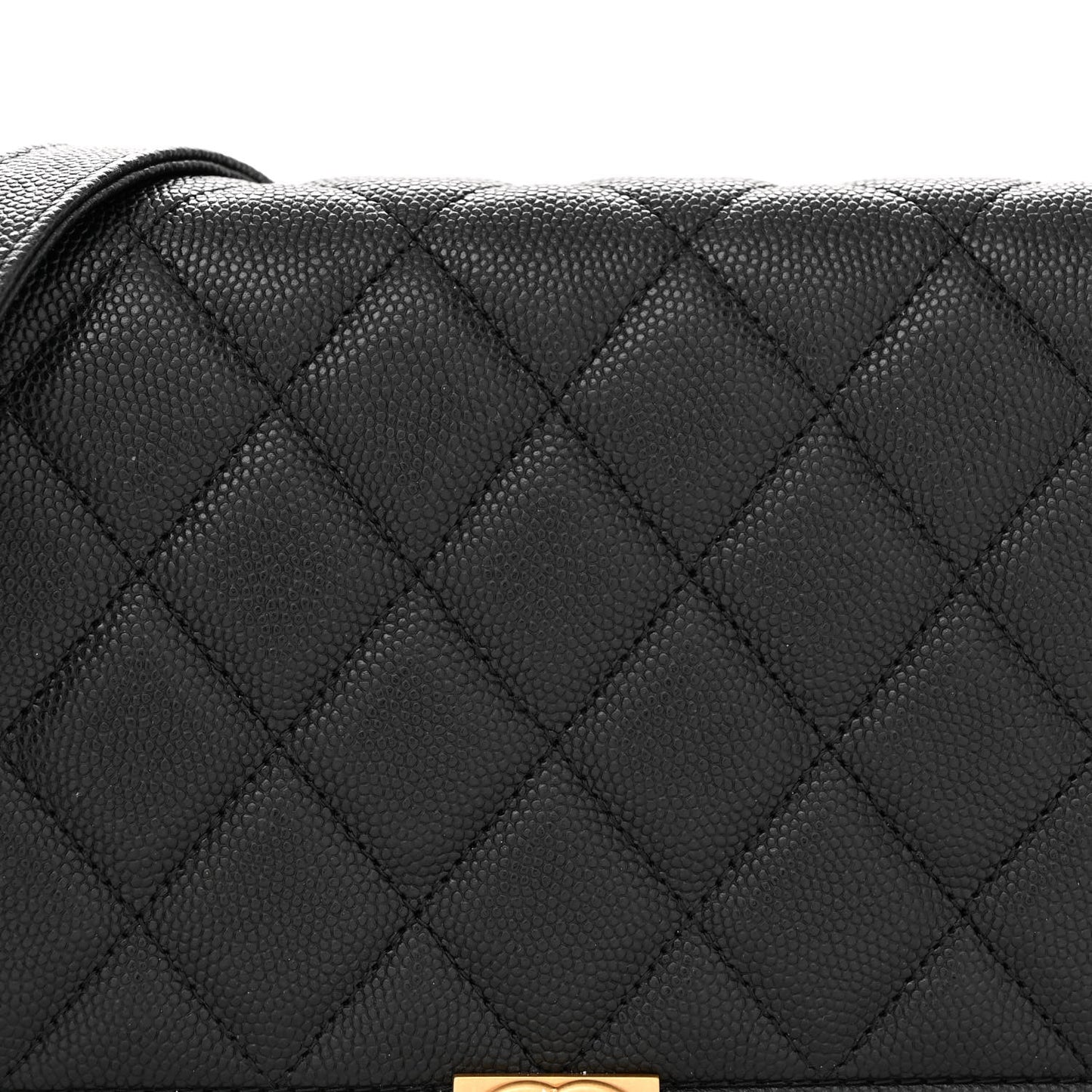 Caviar Quilted Boy Wallet On Chain WOC Black