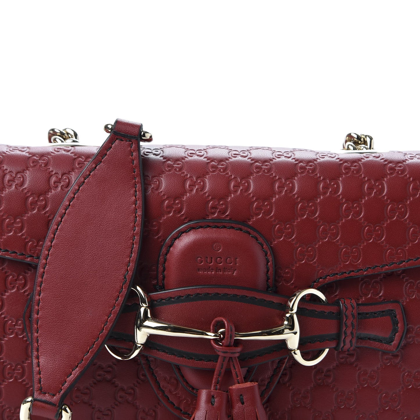 Soft Microguccissima Mini Emily Chain Shoulder Bag Rosso