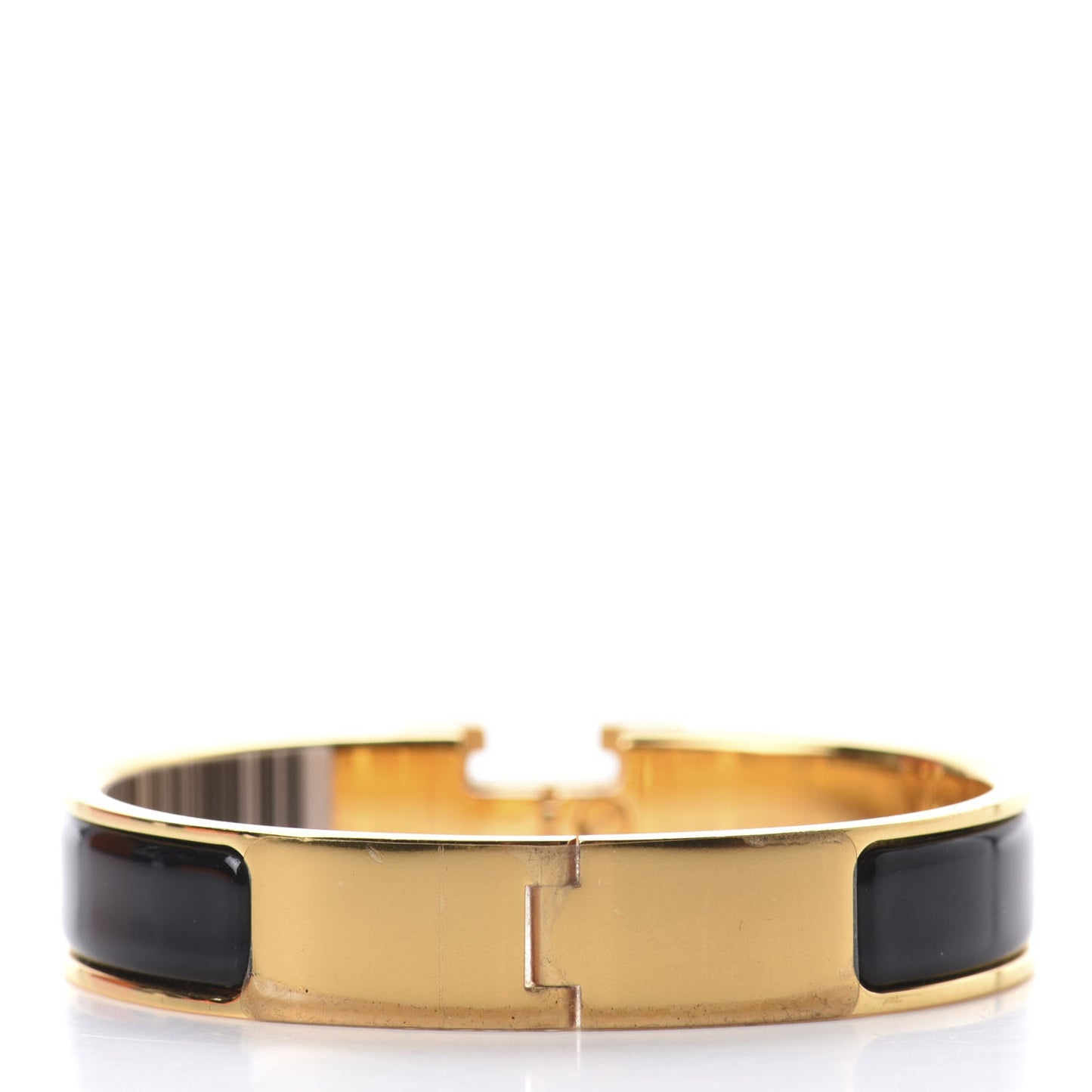 Enamel Narrow Clic Clac H Bracelet PM Black