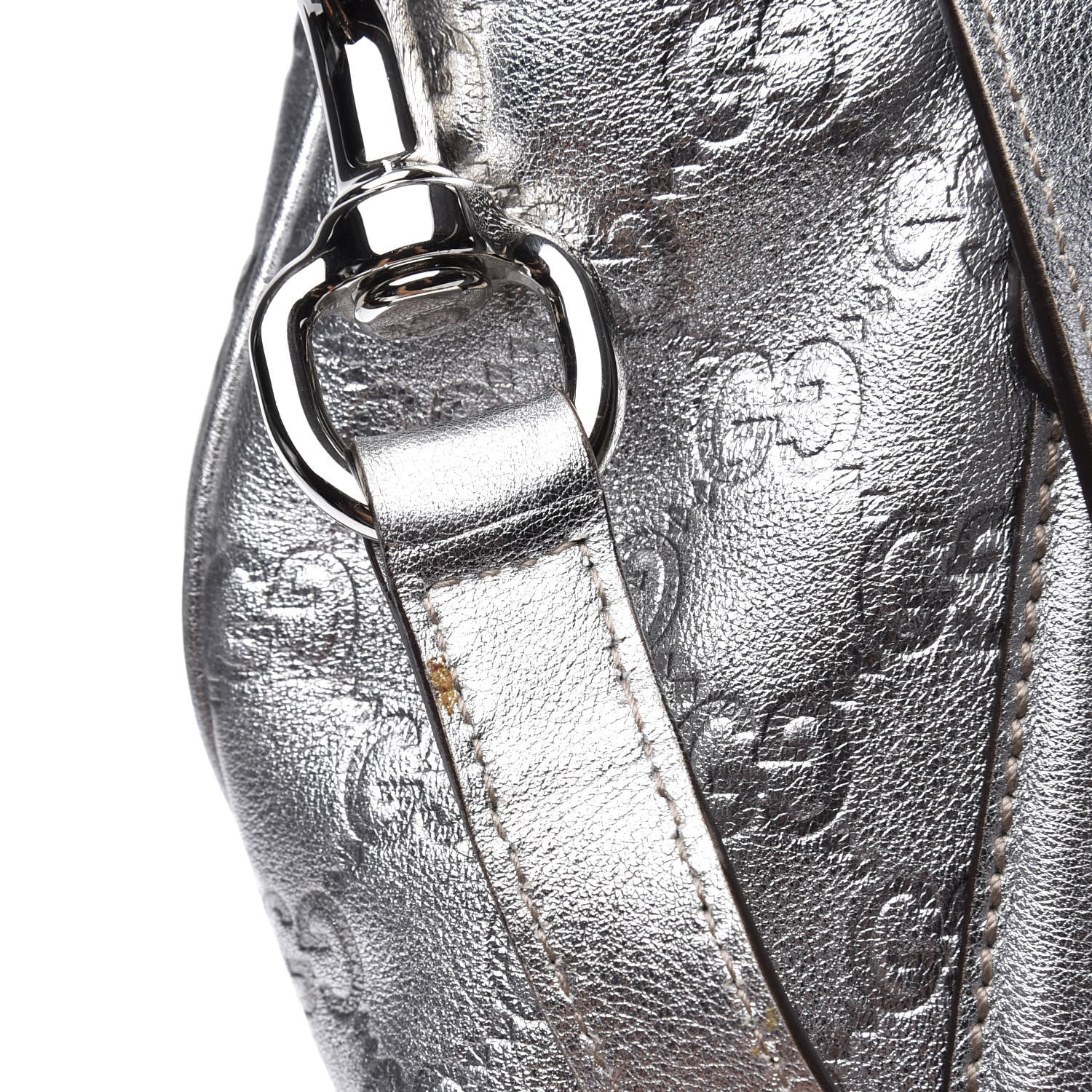Gucci Metallic Guccissima Medium Britt Tote Silver 11 of 12