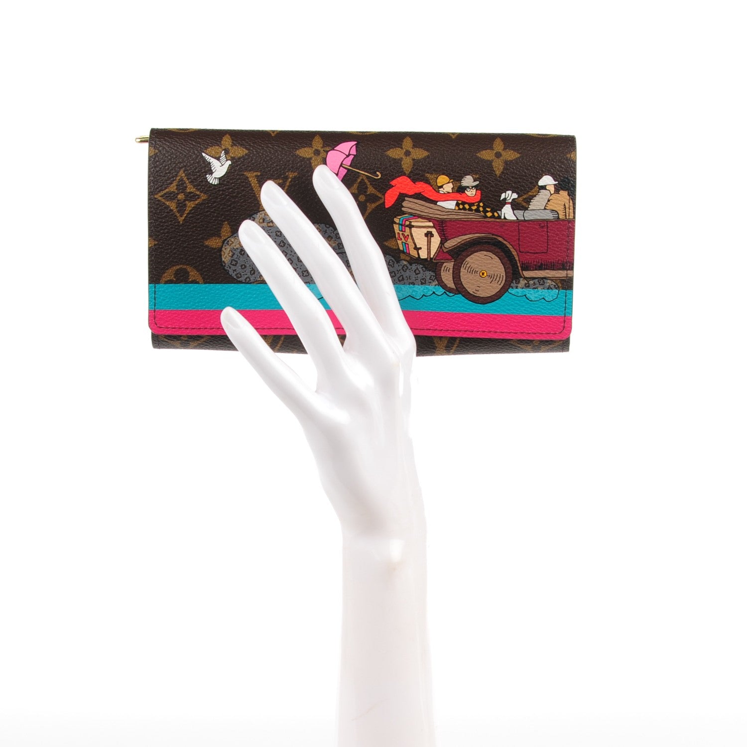 Louis Vuitton Monogram 2015 Christmas Animation Sarah Wallet Hibiscus 2 of 7
