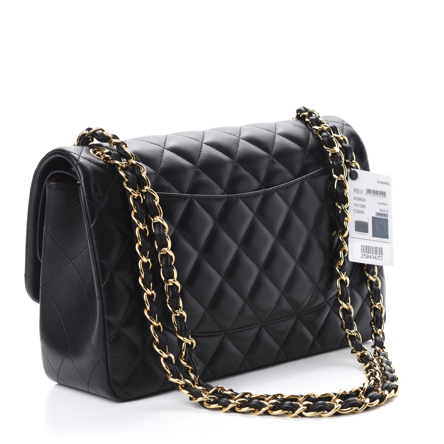 Chanel Lambskin Quilted Jumbo Double Flap Black 3 of 14
