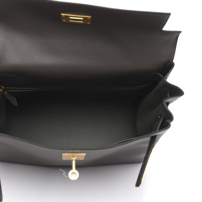 Hermes Evercolor Kelly Retourne 28 Vert De Gris 5 of 10