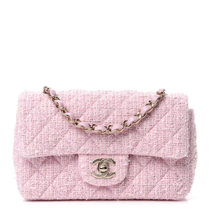 Chanel Tweed Quilted Mini Rectangular Flap Pink 1 of 11
