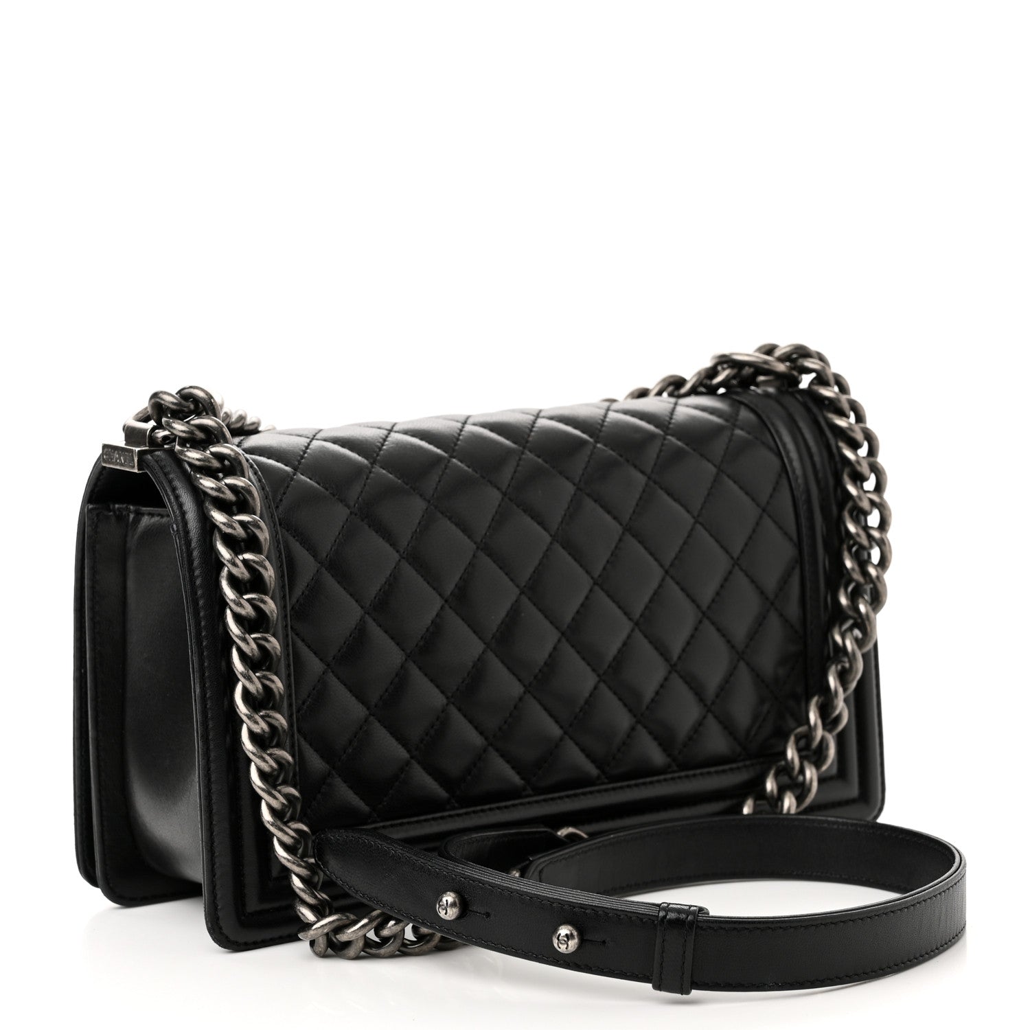 Chanel Lambskin Quilted Medium Boy Flap Black 3 of 12