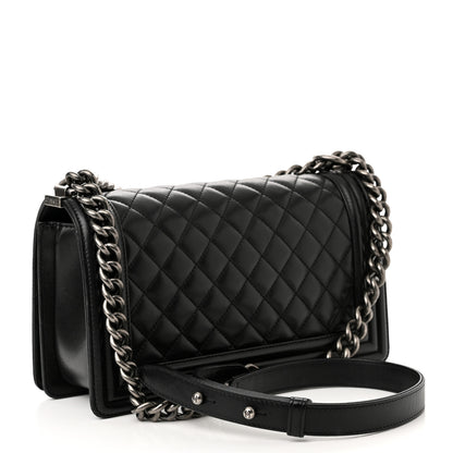 Chanel Lambskin Quilted Medium Boy Flap Black 3 of 12