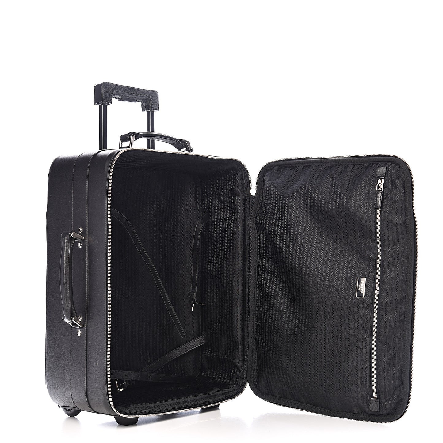 Saffiano Travel Trolley Luggage Black