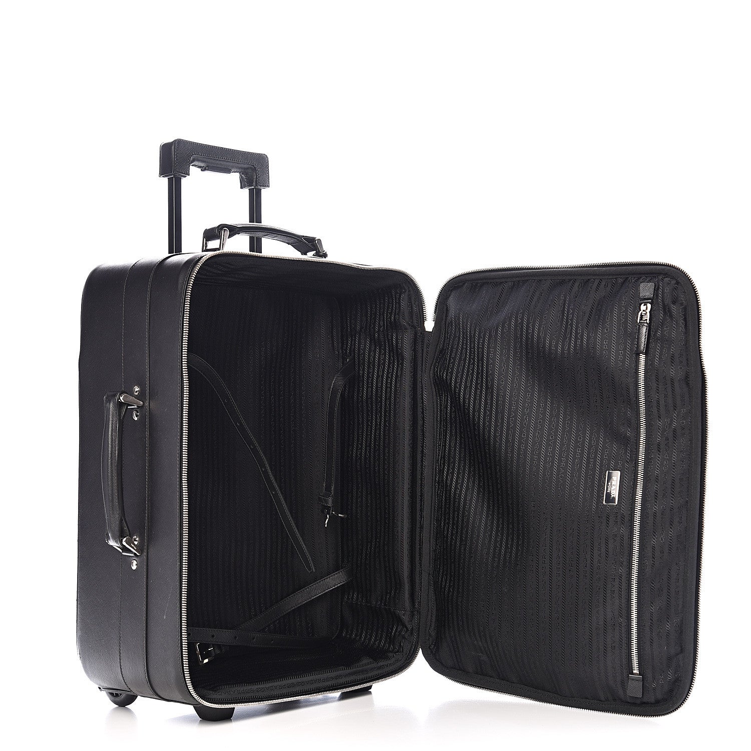 Prada Saffiano Travel Trolley Luggage Black 4 of 14