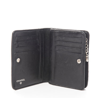 Chanel Lambskin Quilted Zip Around Coin Purse Wallet Black 4 of 10