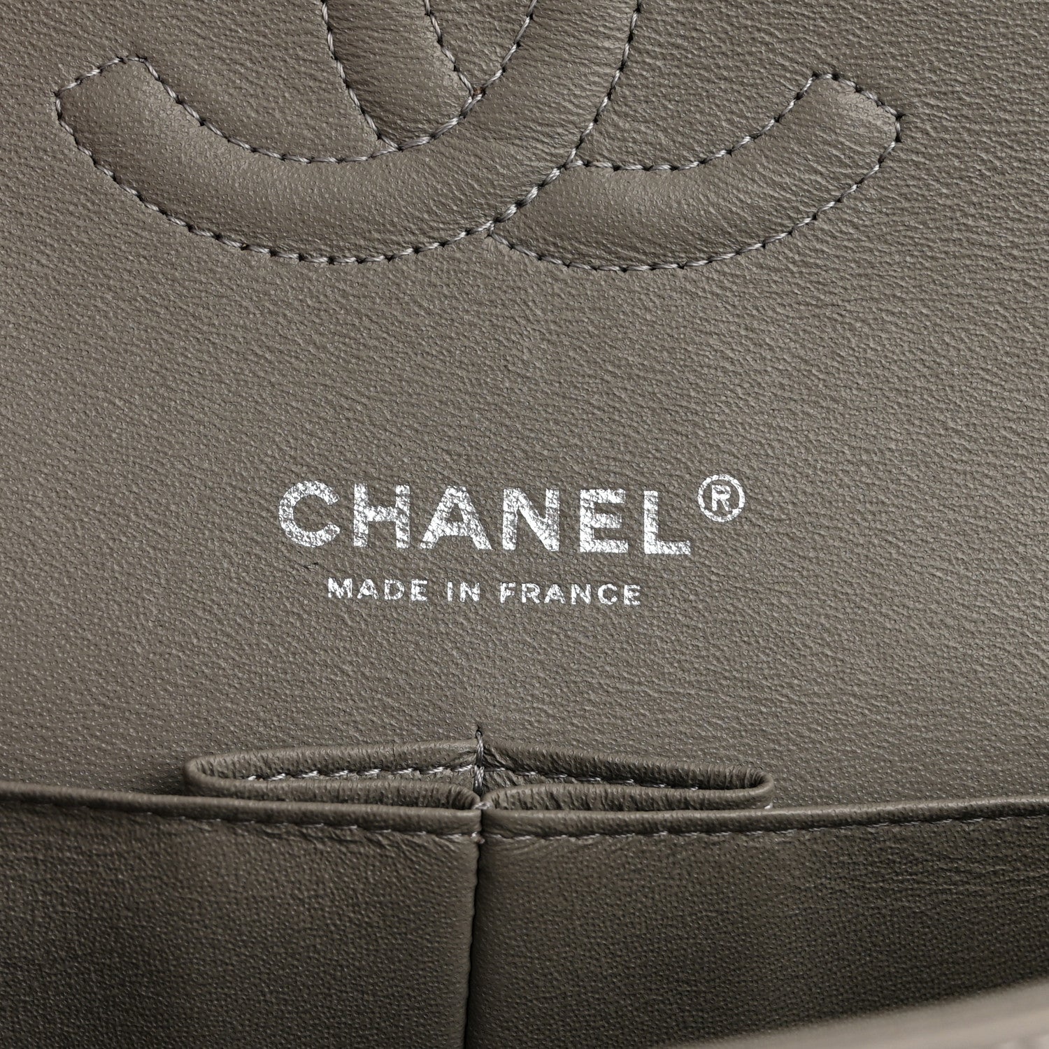 Chanel Lambskin Quilted Medium Double Flap Grey 6 of 13