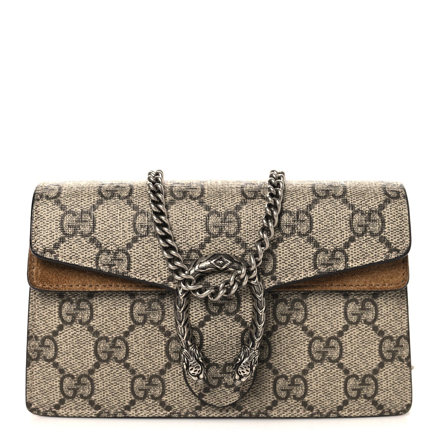 Gucci GG Supreme Monogram Super Mini Dionysus Shoulder Bag Taupe 1 of 9