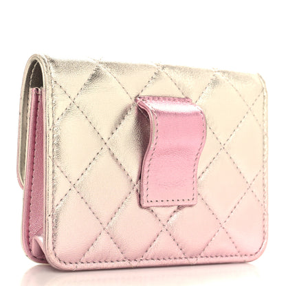 Chanel Gradient Metallic Lambskin Quilted Flap Chain Belt Bag Gold Pink 3 of 11