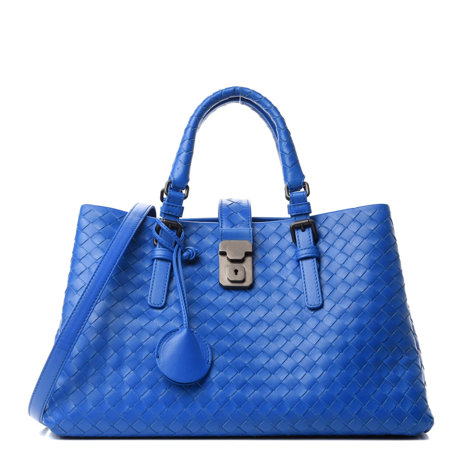 Bottega Veneta Light Calf Intrecciato Small Roma Signal Blue 1 of 11