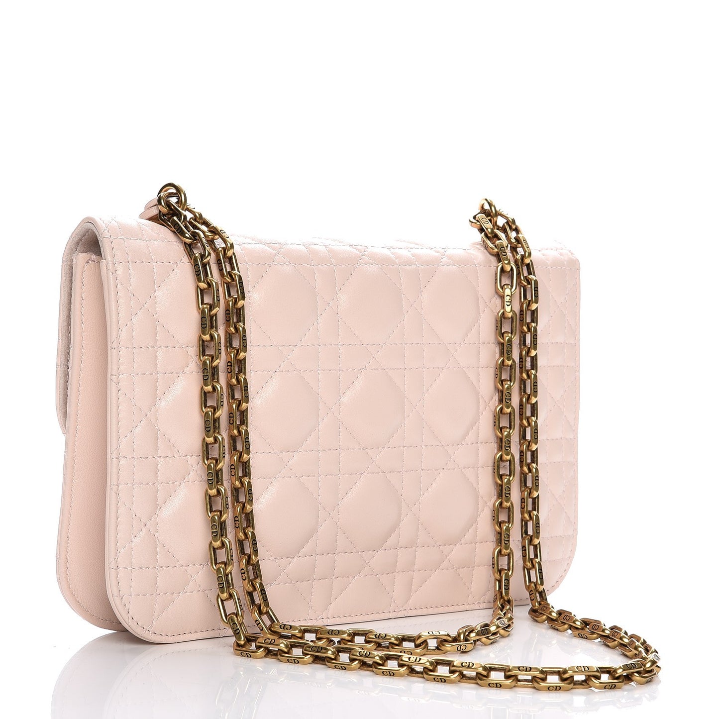 Lambskin Cannage Large Dioraddict Flap Rose Poudre