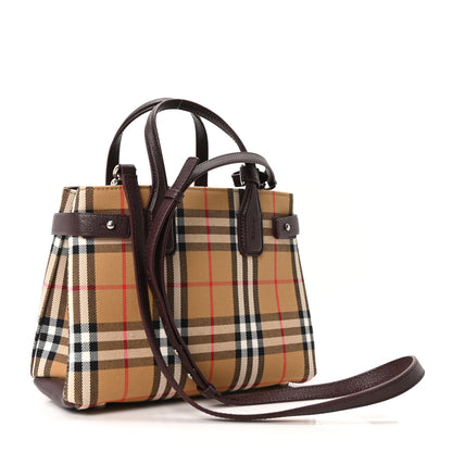 Burberry Goatskin Vintage Check Small Banner Tote Deep Claret 3 of 12