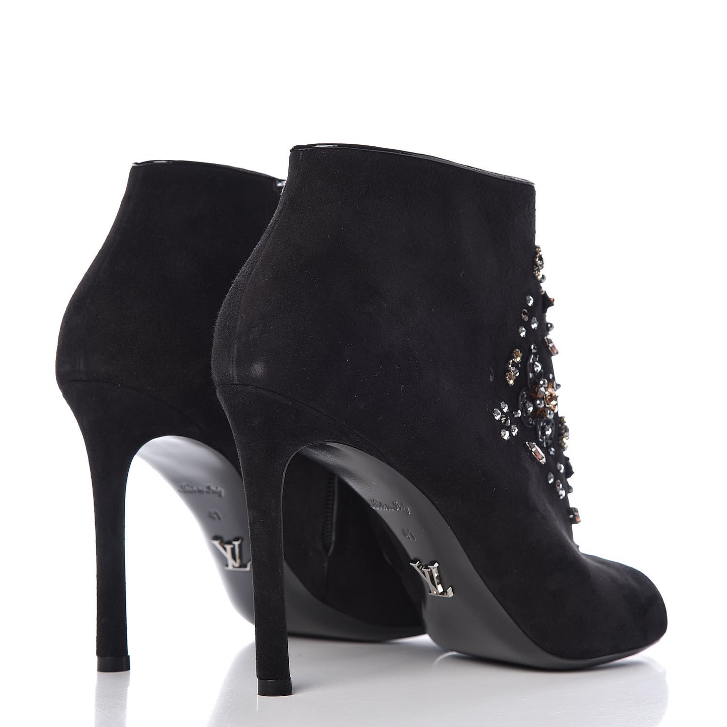 Suede Dark Muse Peep Toe Ankle Boots 41 Black