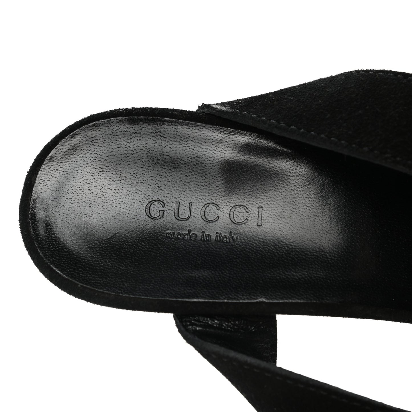 Suede Horsebit Bamboo Strap Sandals 7.5 Black