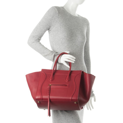 Celine Supple Calfskin Medium Phantom Luggage Red 2 of 13
