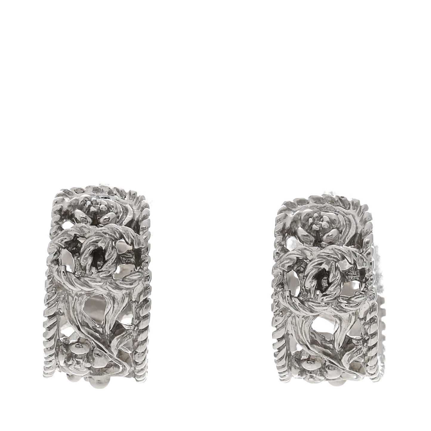 CC Camellia Hoop Earrings Silver