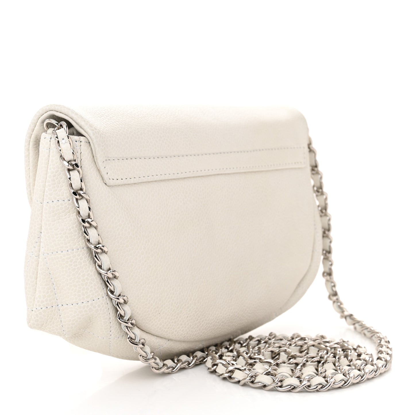 Caviar Half Moon Wallet On Chain WOC White
