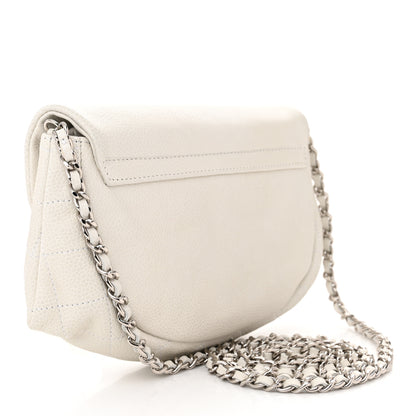 Chanel Caviar Half Moon Wallet On Chain WOC White 3 of 12