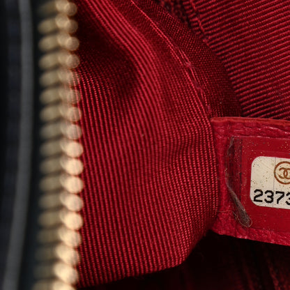 Chanel Tweed Calfskin Quilted Medium Gabrielle Hobo Black Blue 10 of 10