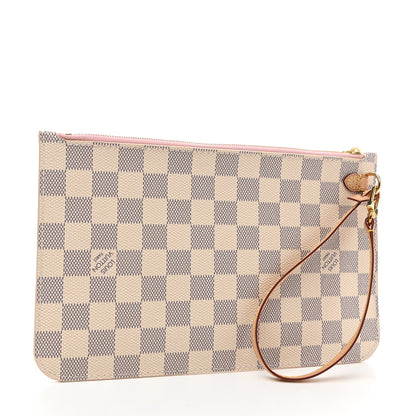 Louis Vuitton Damier Azur Neverfull MM GM Pochette Rose Ballerine 3 of 7