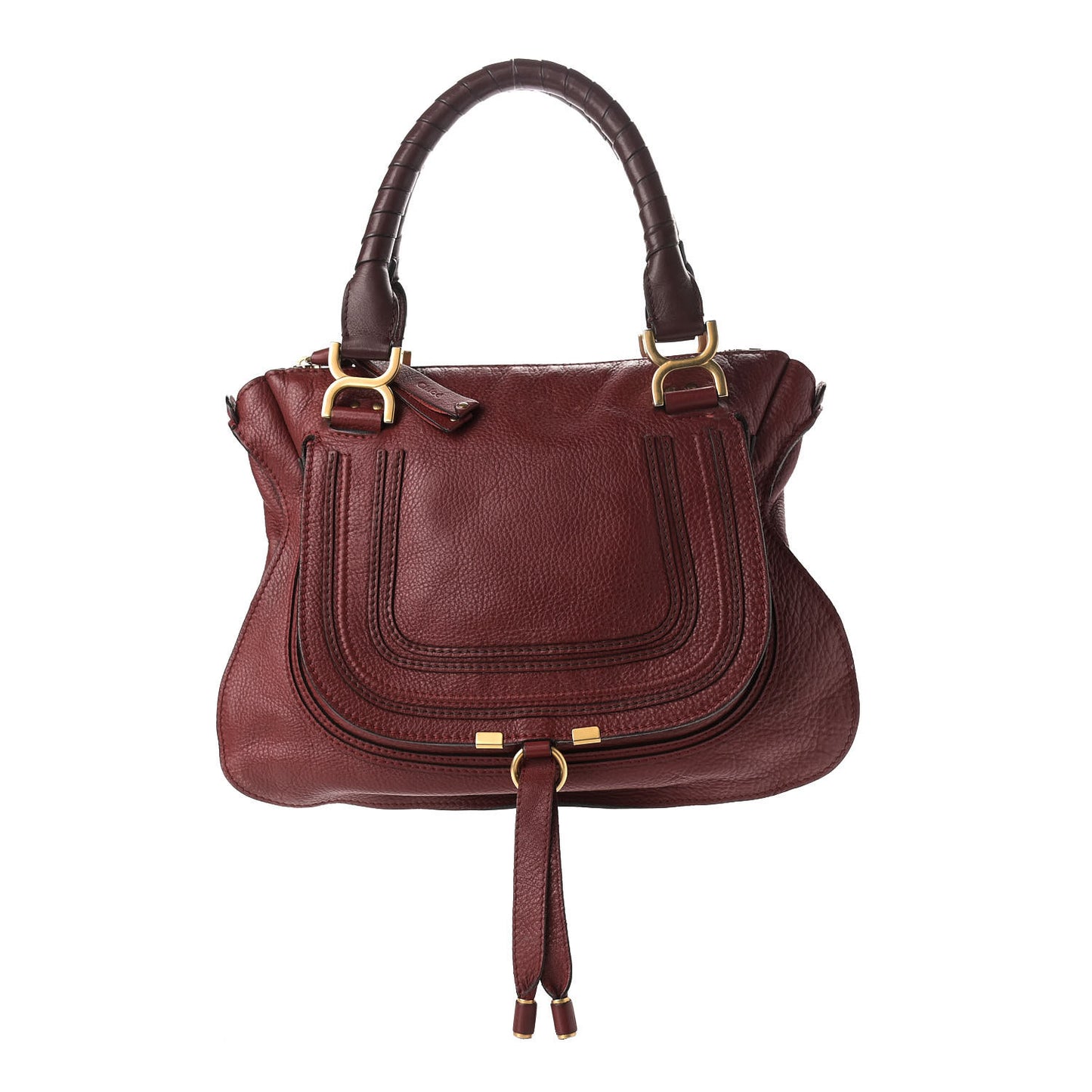 Calfskin Medium Marcie Satchel Garnet