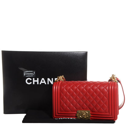 Chanel Lambskin New Medium Boy Flap Red 9 of 9