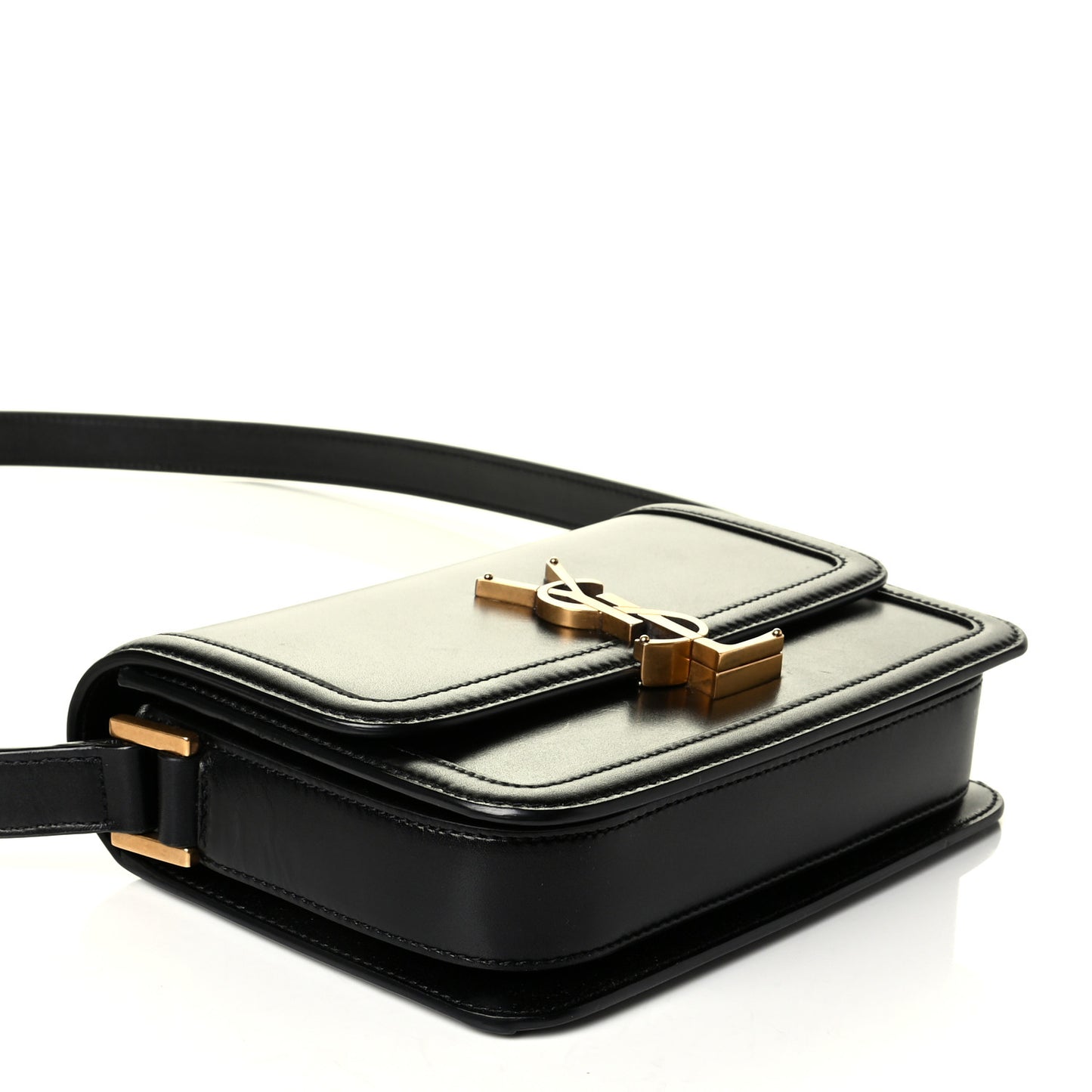 Smooth Calfskin Small Solferino Satchel Black