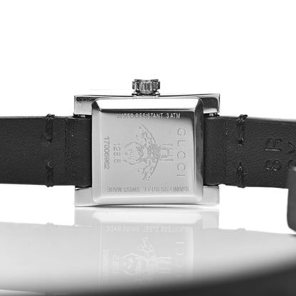 Gucci Stainless Steel Calfskin 14mm G-Frame Square Double Wrap Stud Quartz Watch Black 5 of 8