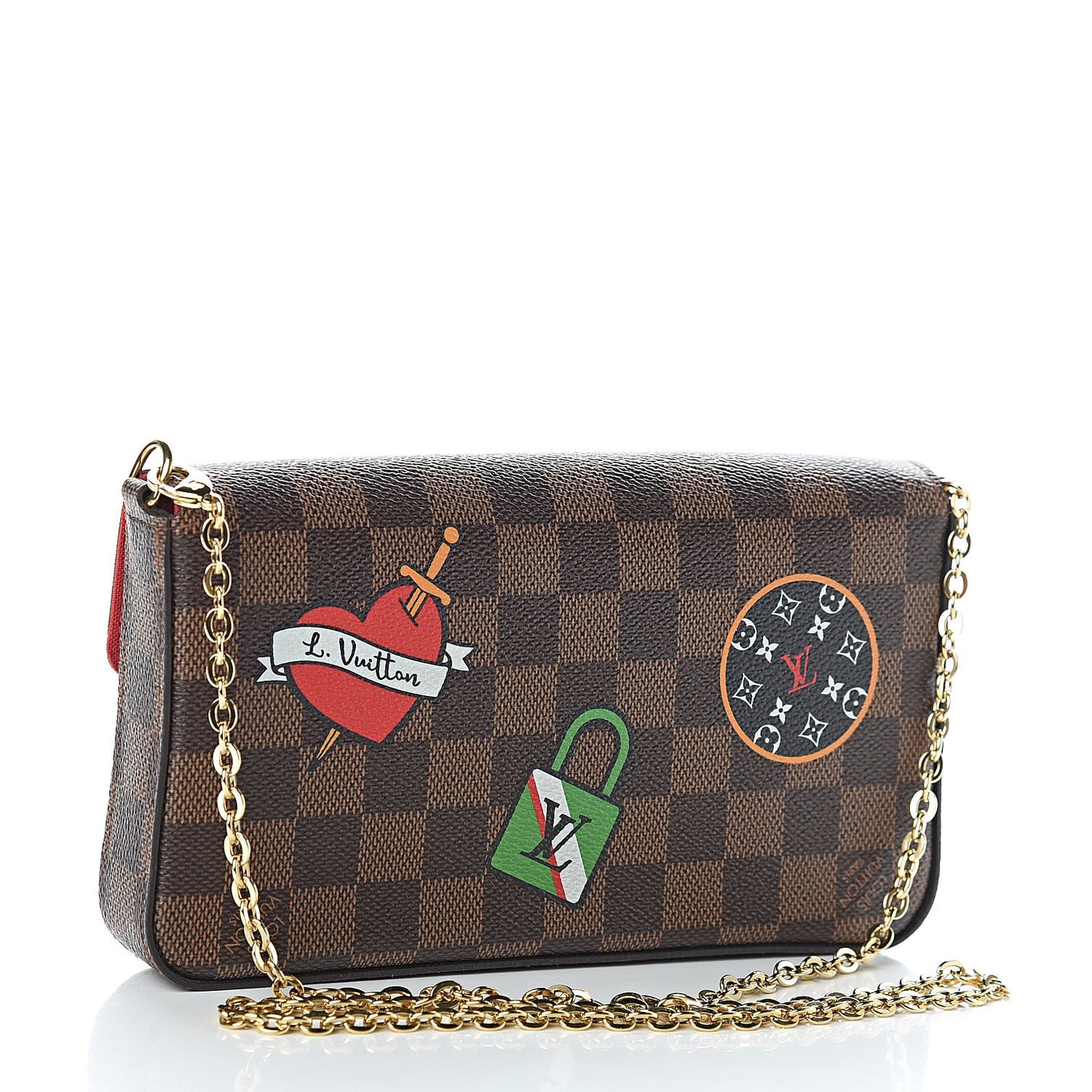 Damier Ebene LV Stories Pochette Felicie Chain Wallet