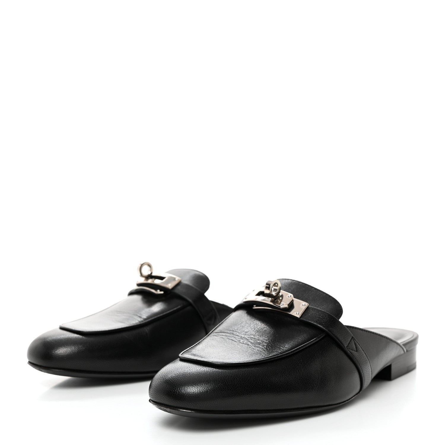 Hermes Goatskin Oz Mules 35 Black 3 of 9