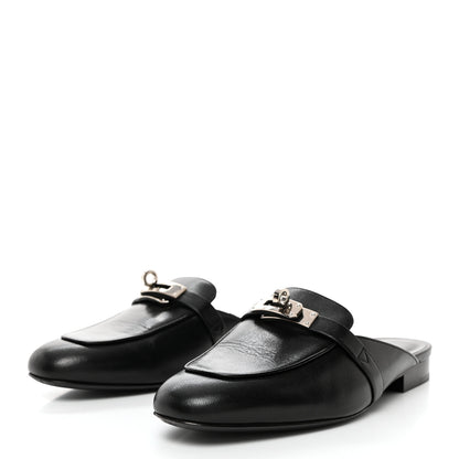 Hermes Goatskin Oz Mules 35 Black 3 of 9