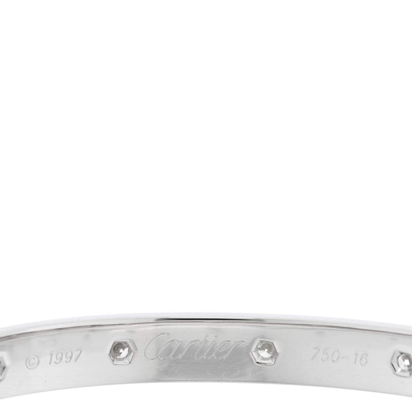 18K White Gold 10 Diamond LOVE Bracelet 16