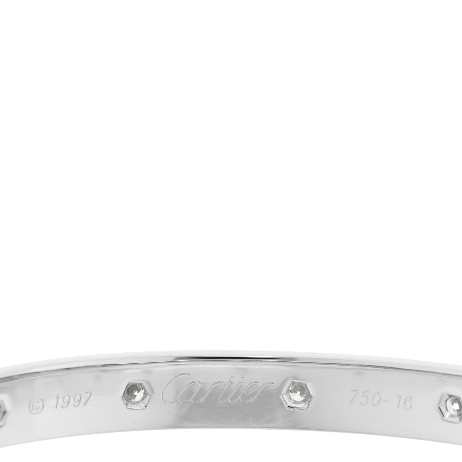 Cartier 18K White Gold 10 Diamond LOVE Bracelet 16 3 of 7