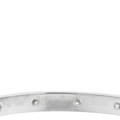 Cartier 18K White Gold 10 Diamond LOVE Bracelet 16 3 of 7