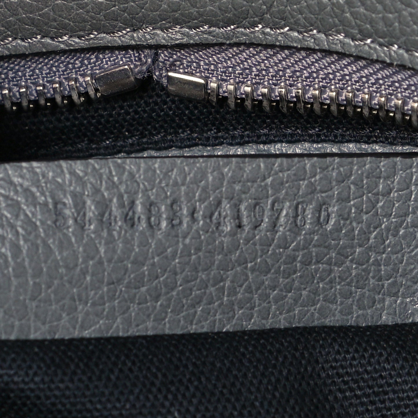 Pebbled Calfskin Small Skull Padlock Zip Around Tote Dark Grey