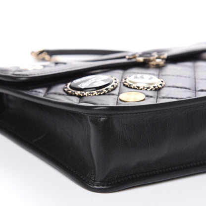 Chanel Aged Calfskin Charms Flap Bag Black 8 of 10
