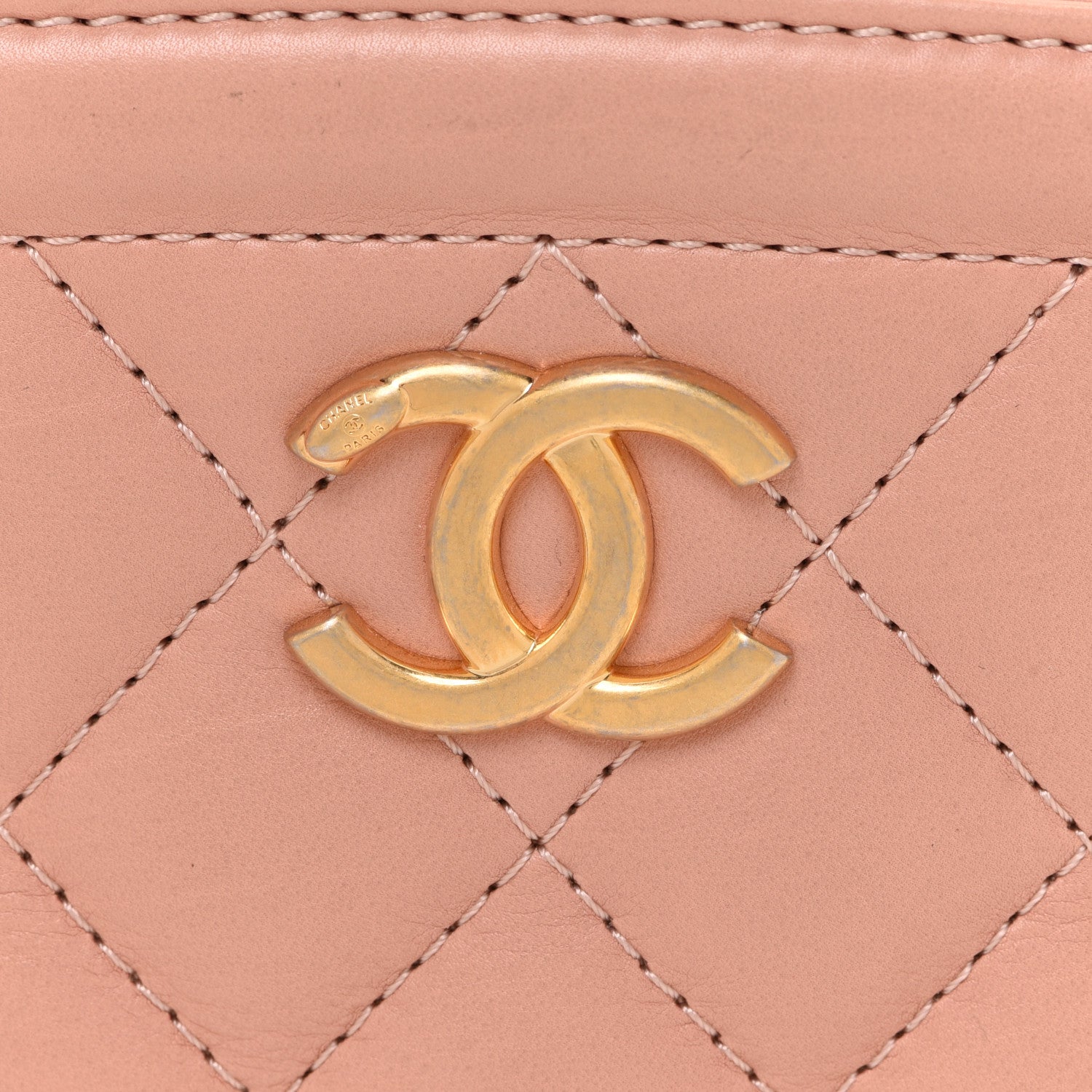 Chanel Calfskin Quilted CC Small Vanity Case Dark Beige 7 of 11