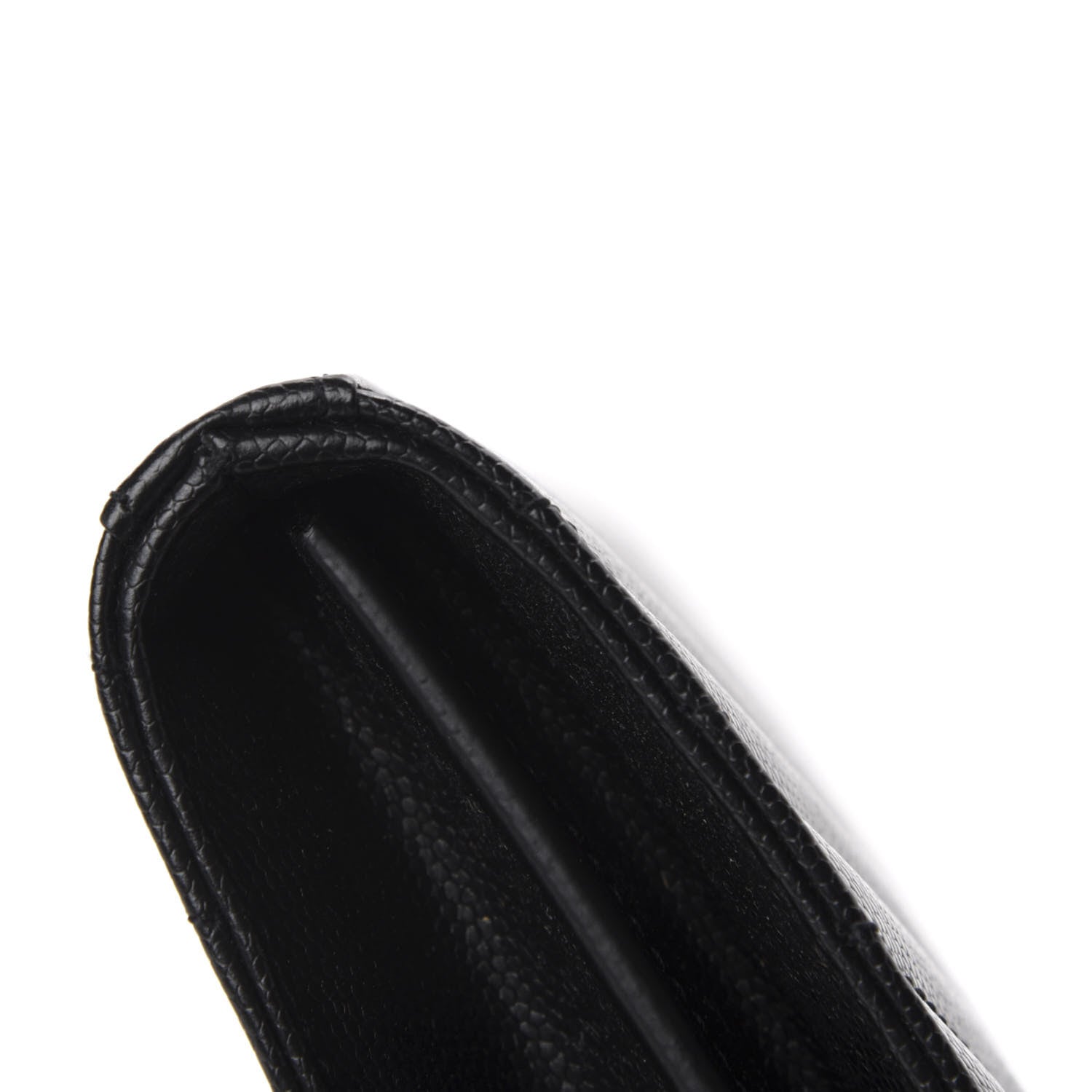 Saint Laurent Grain De Poudre Matelasse Chevron Monogram Chain Wallet Black 9 of 13